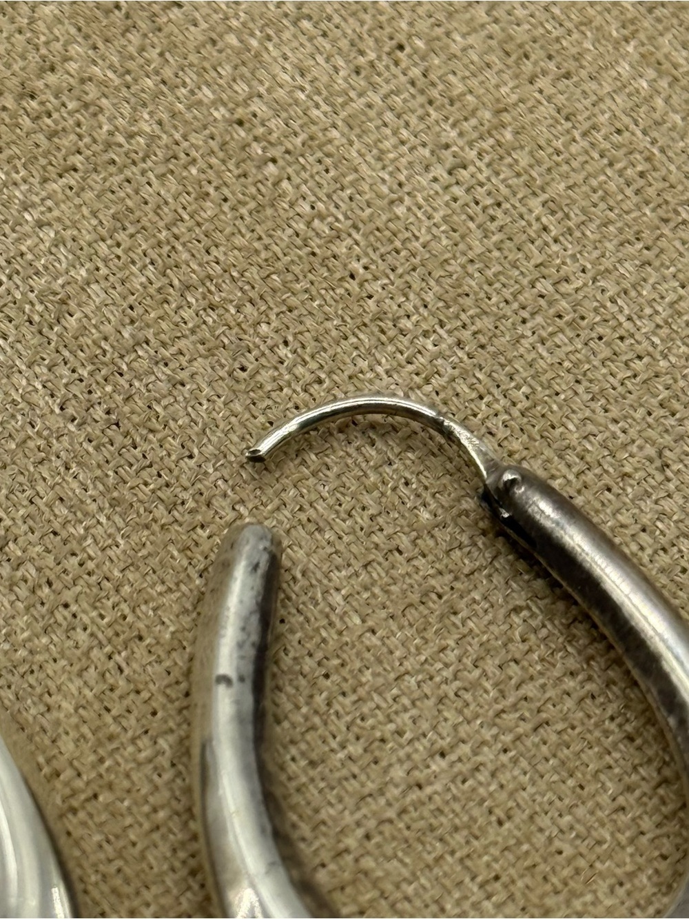 Sterling Silver Hoop Drop Earrings - Silver - Picture 7 of 8